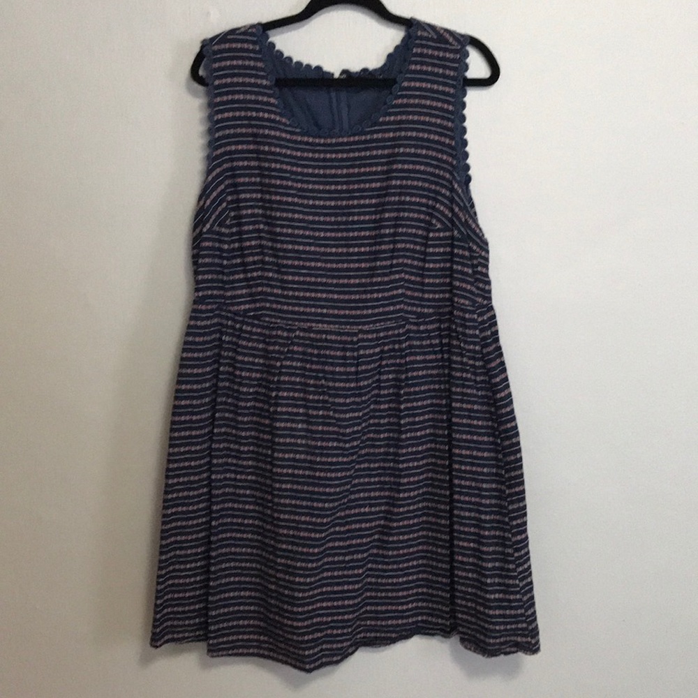 Navy embroidered dress